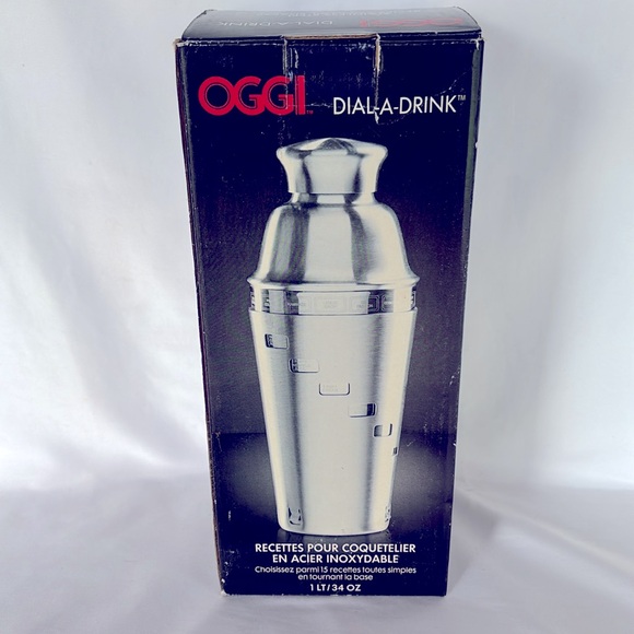 NIB OGGI Stainless Steel 15 Recipe Dial-A-Drink Cocktail Shaker Drink Mixer - Picture 3 of 6